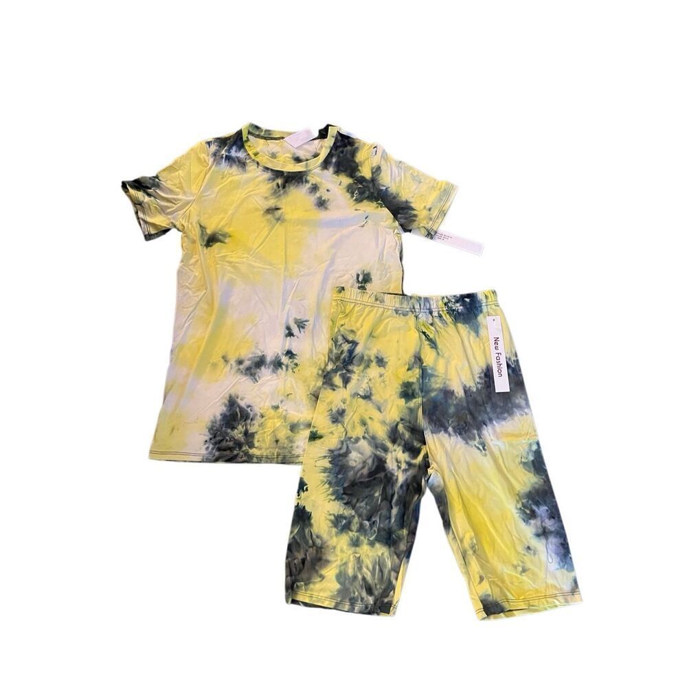 BOUTIQUE TIE DYE STRETCH SHOET SET - 2 PIECE